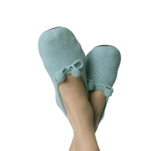 Womens | Cashmere Slippers with Poms | Cloud Blue