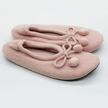 Womens | Cashmere Slippers with Poms | Powder Pink