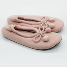 Womens | Cashmere Slippers with Poms | Powder Pink