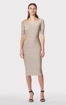 Asymmetric Strappy Icon Dress | Taupe