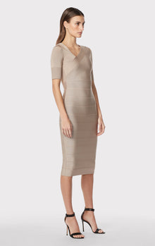 Asymmetric Strappy Icon Dress | Taupe