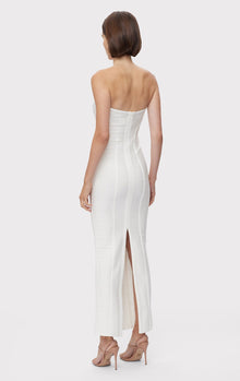 Icon Chevron Bustier Gown | Alabaster