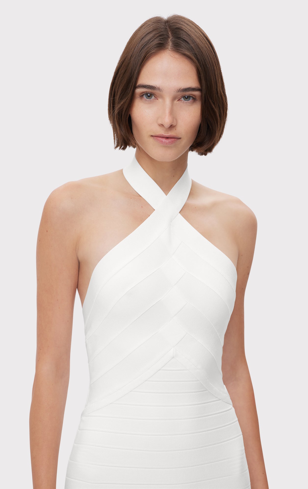 Icon Bandage Halter Gown | Alabaster