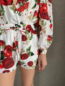 Rococo Sand | Rosie Shorts | White w/Red Roses