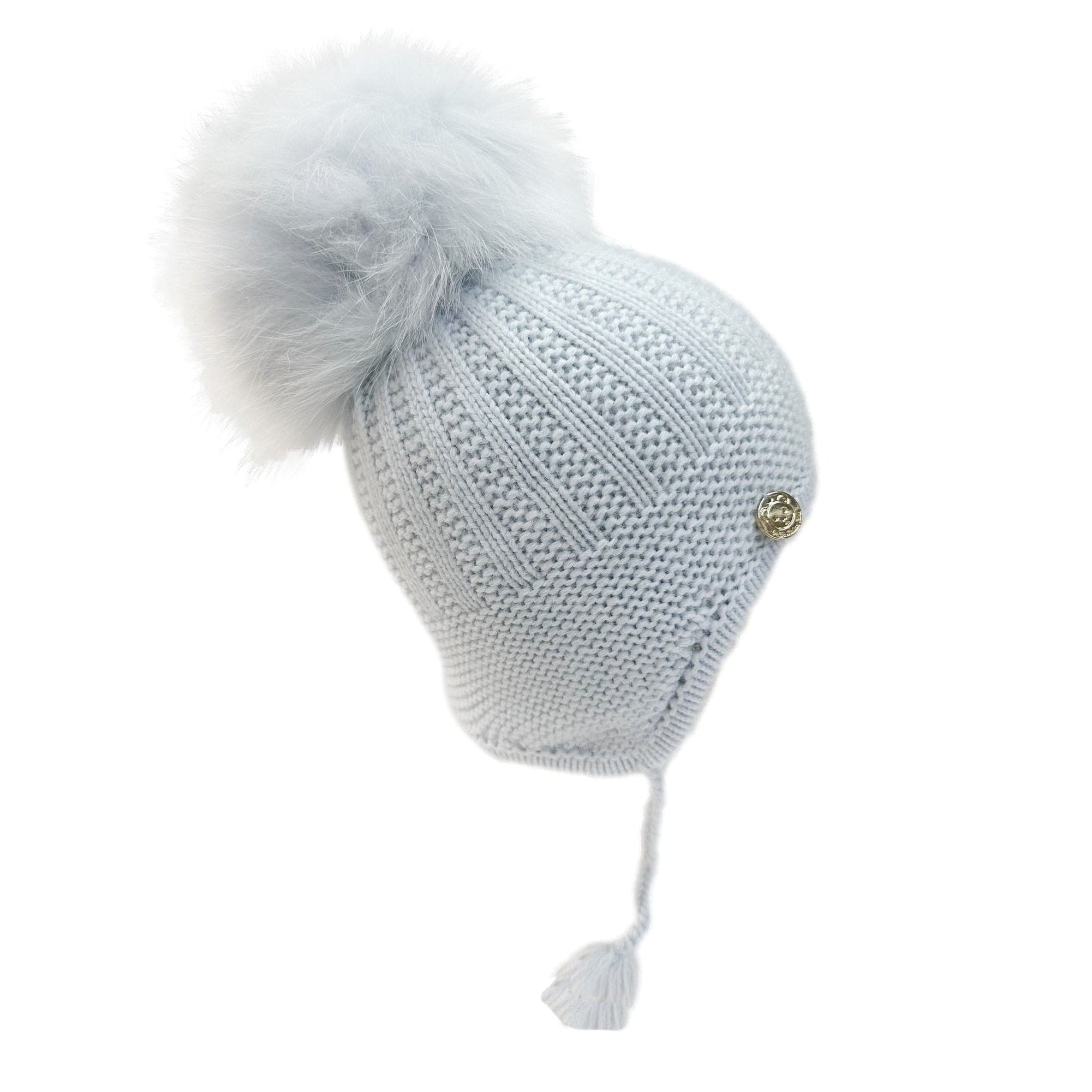 London Cashmere Faux Fur Aviator Hat Baby Blue | Blue