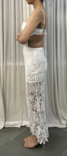 Rococo Sand | Lace Midi Dress | White