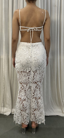 Rococo Sand | Lace Midi Dress | White