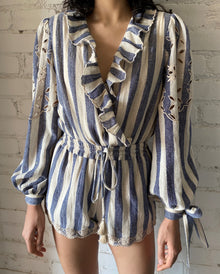 Rococo Sand | Kylie Shorts | Cream/Blue Stripe