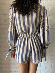 Rococo Sand | Kylie Shorts | Cream/Blue Stripe