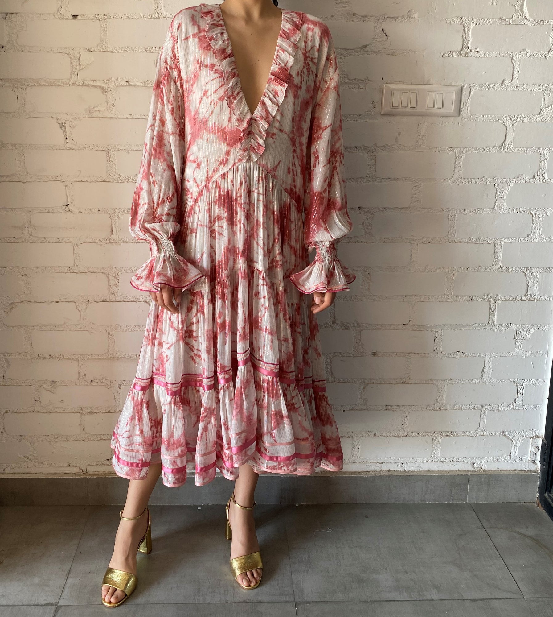 Rococo Sand | Ava Midi Dress | Rosewood Multi