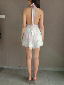 Rococo Sand | Dora Floral Short Dress | White/Pink