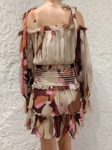 Rococo Sand | Aerin Short Dress | Beige Multi