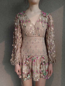 Rococo Sand | Elsa Short Dress | Beige Multi
