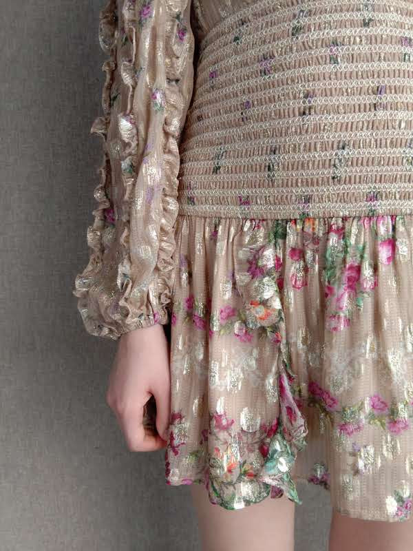 Rococo Sand | Elsa Short Dress | Beige Multi