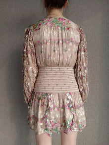 Rococo Sand | Elsa Short Dress | Beige Multi
