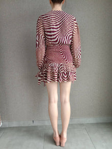 Rococo Sand | Fauve V-Neck Short Dress | Brown