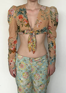Hemant & Nandita | Jolie Floral Crop Top | Cantaloupe