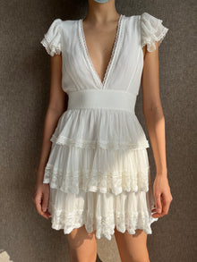 Rococo Sand | Ciara Short-Sleeve Short Dress | White
