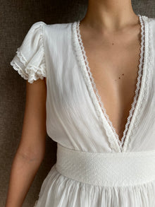 Rococo Sand | Ciara Short-Sleeve Short Dress | White