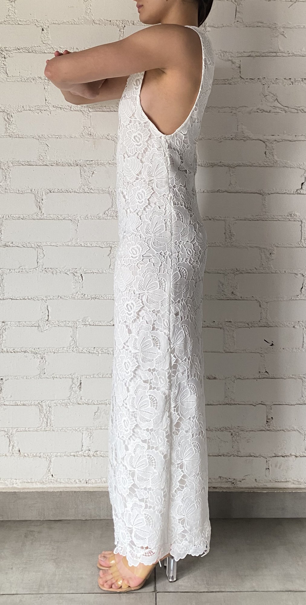 Rococo Sand | Rain Sleeveless Long Dress | White