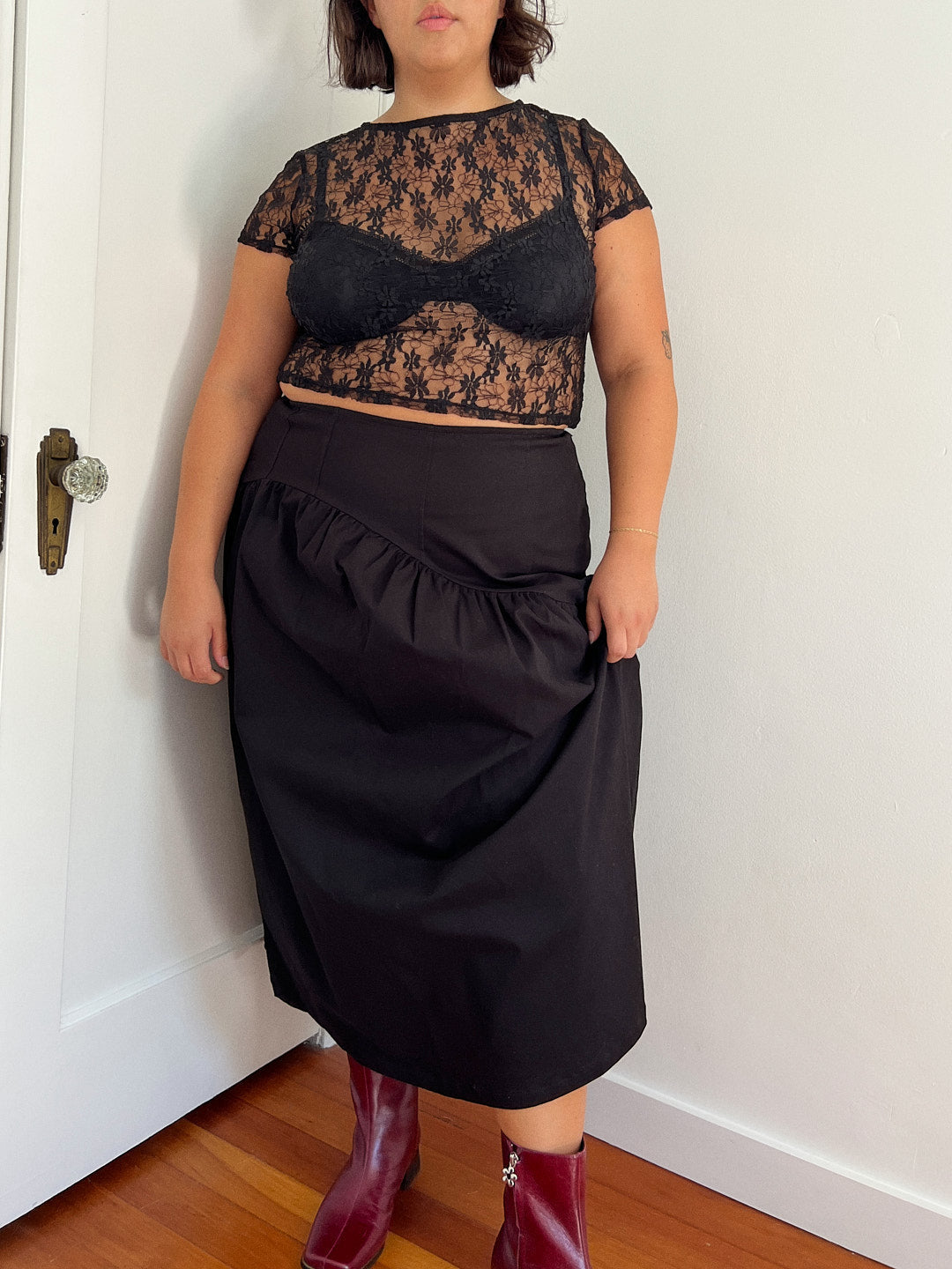 Maeve Midi Skirt | Caviar Twill