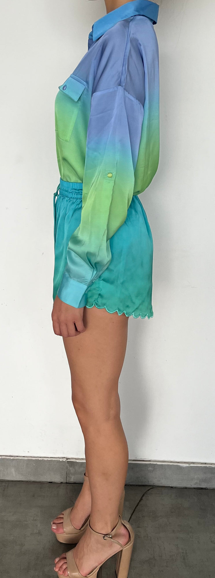 Rococo Sand | Kiki Shorts | Blue/Green Ombre