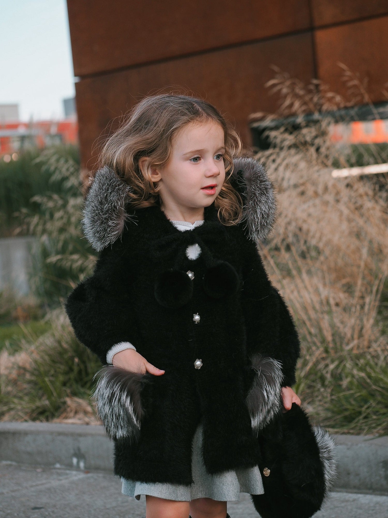 Milana Noir Sweater Coat - Petite Maison Kids