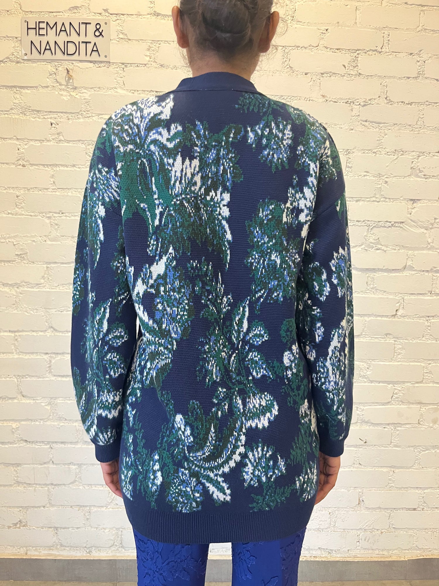 Hemant & Nandita | Keva Oversized Cardigan | Green/Blue