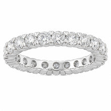 Womens | Eternity Band Ring | 14K White Gold | 2 CTW Round Cut Natural Diamond | G-SI