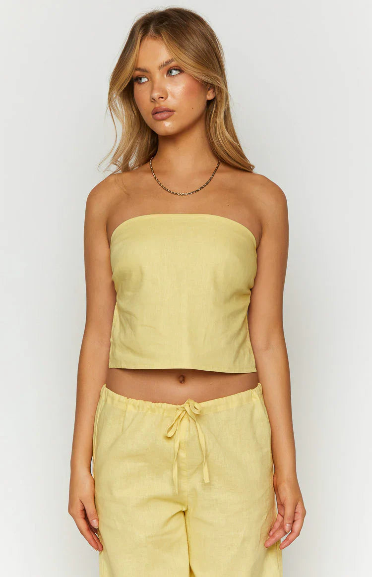 Ibiza Strapless Top | Yellow