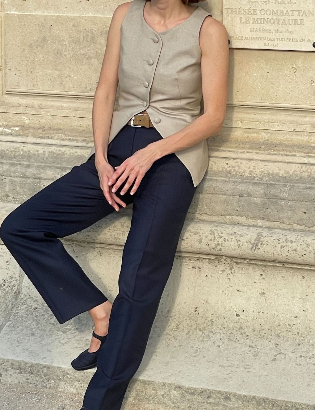 Womens | The Sculpted Vest | Sand