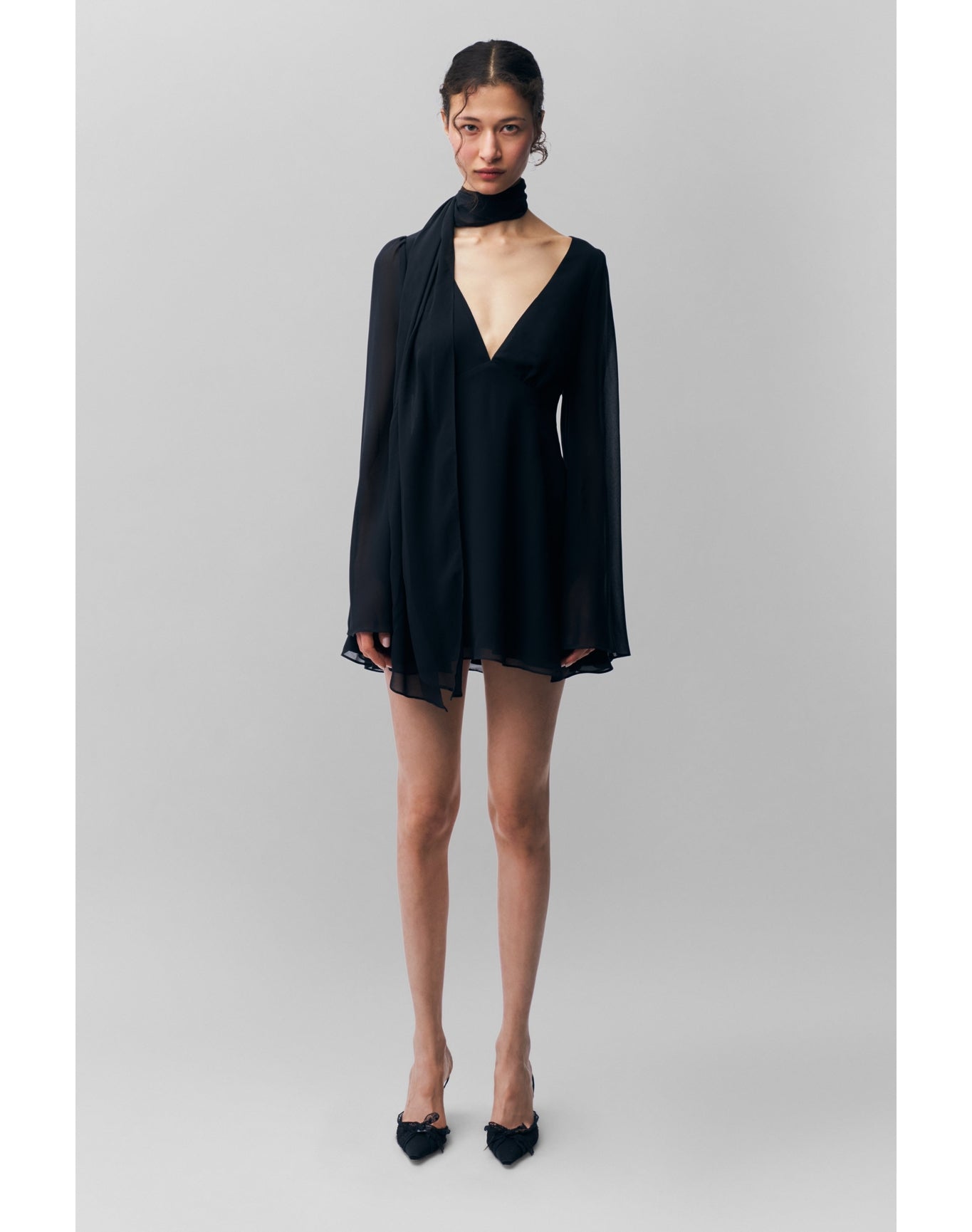 Issy Mini Wrap Around Dress | Black