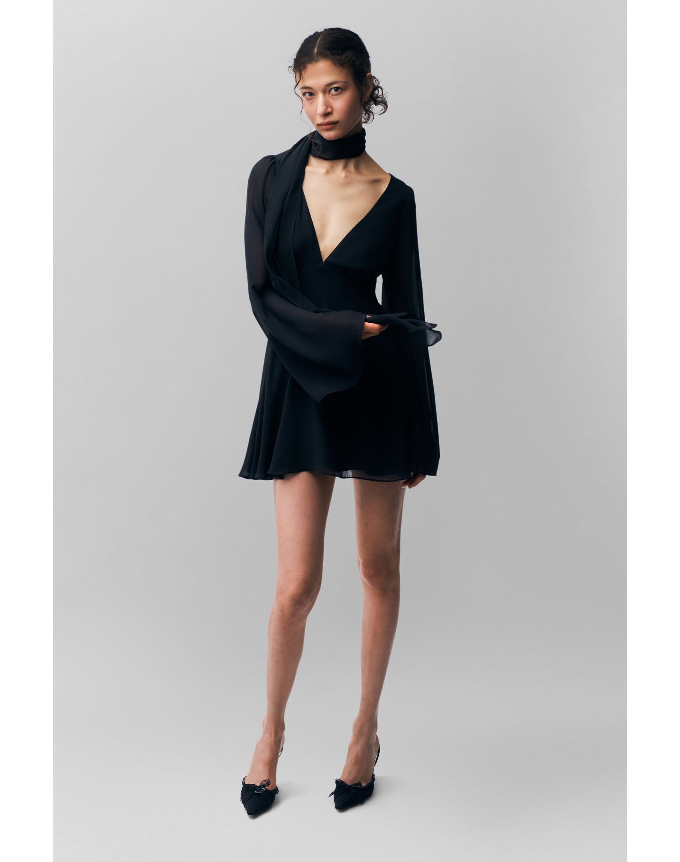 Issy Mini Wrap Around Dress | Black