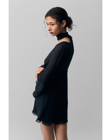 Issy Mini Wrap Around Dress | Black