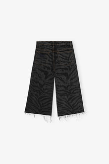 Patterned Denim Shorts | Black