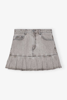 Future Denim Pleated Mini Skirt | Gray Quill