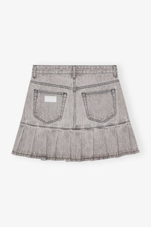 Future Denim Pleated Mini Skirt | Gray Quill