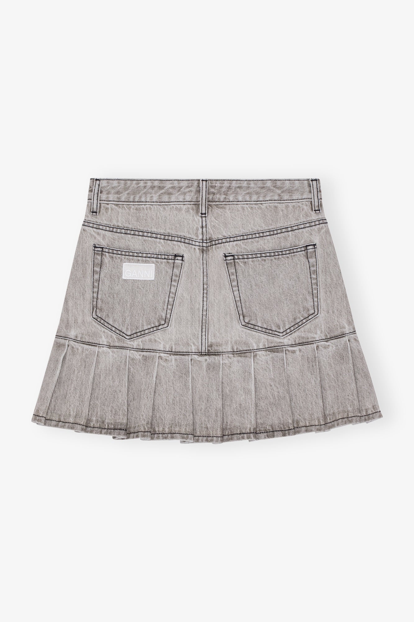 Future Denim Pleated Mini Skirt | Gray Quill