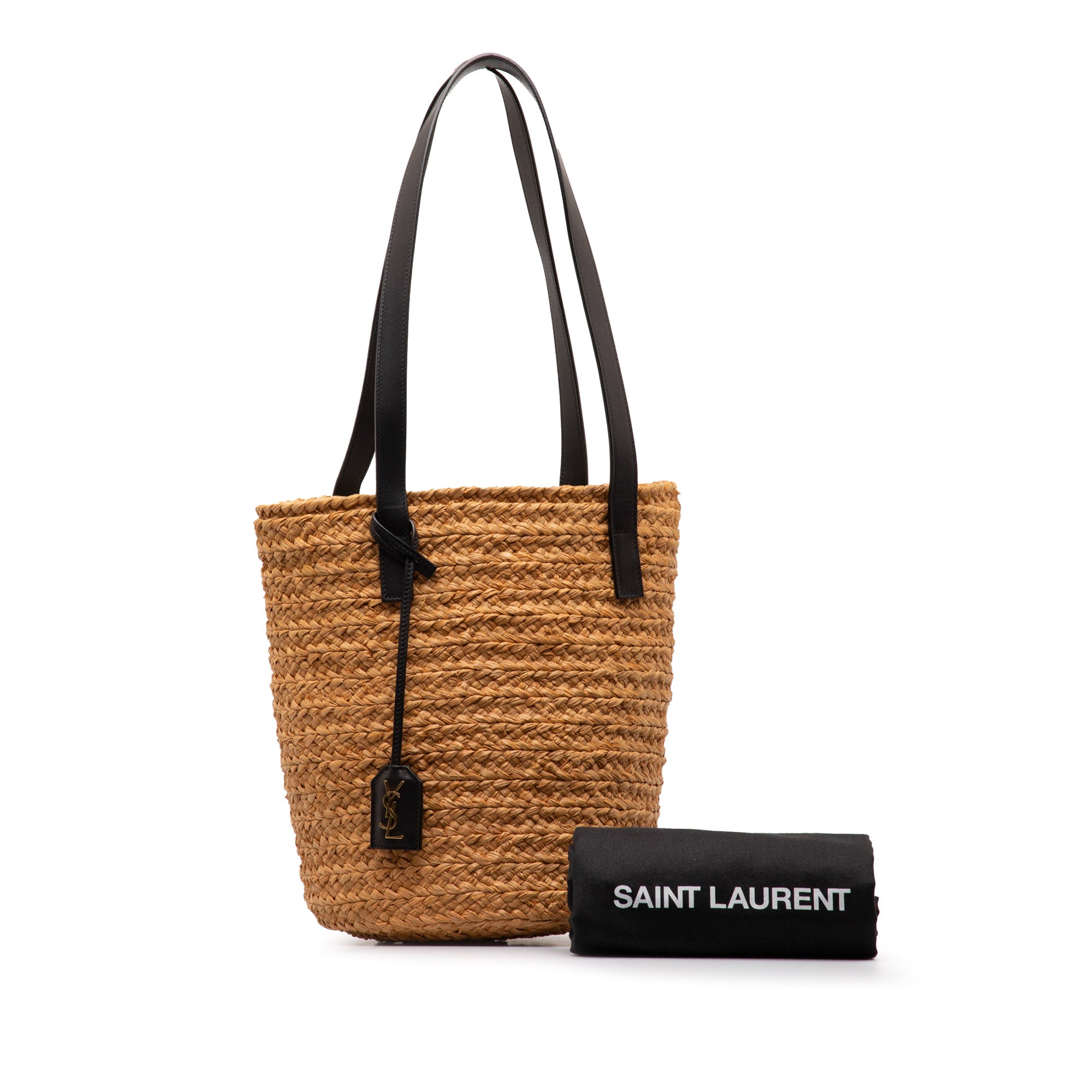 Saint Laurent Pre-Owned Small Raffia Panier Tote | Women | Brown