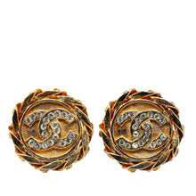 Chanel Pre-Owned Gold Plated CC Rhinestones Clip on Earrings | Women | Gold