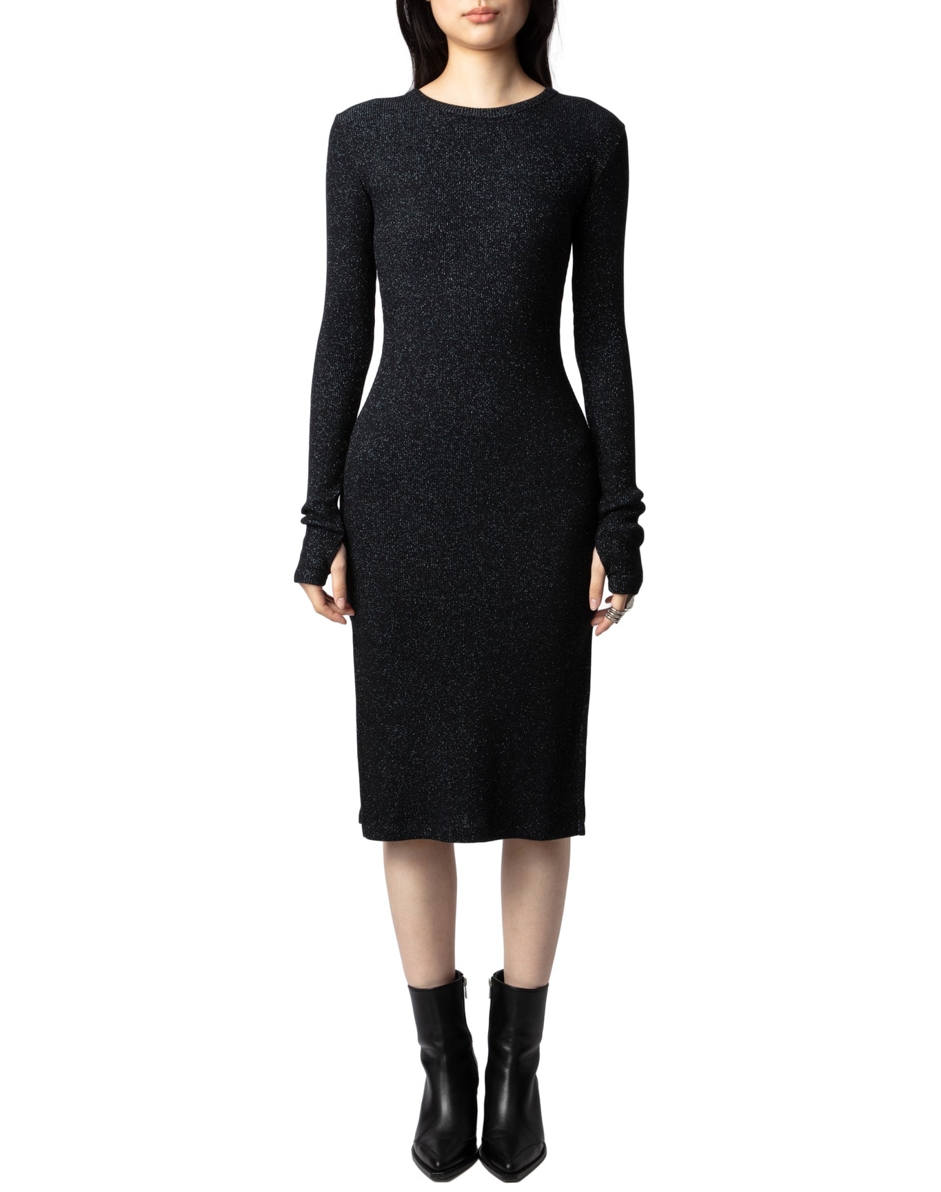 Women | Ruby Heavy Rib Lurex | Noir