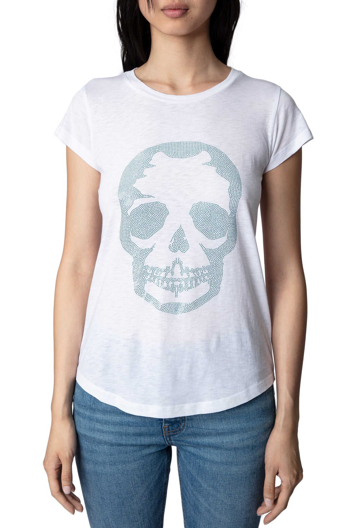 Skinny Skull Strass  | White