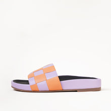 Jaquie Woven Flat Slide Sandal | Checker Lilac