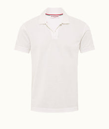 Jarrett Classic Fit Jacquard Checkerboard Cotton Polo Shirt | White