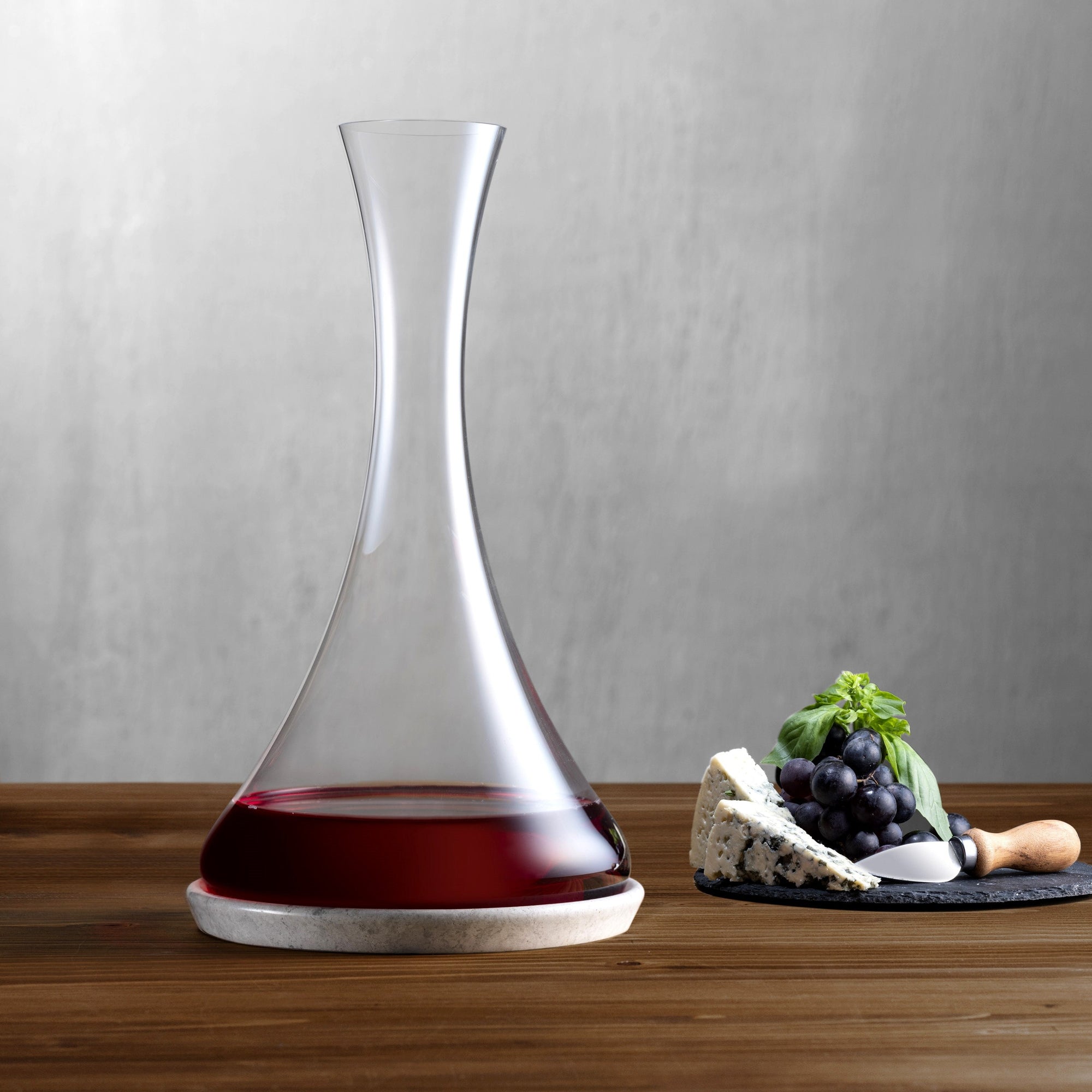 Jazz Wine Decanter With Marble Base | Clear Crystal