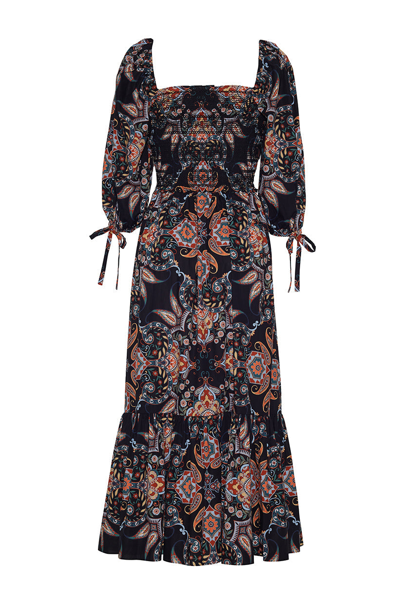 Jazzy Dress | Black Vintage Paisley
