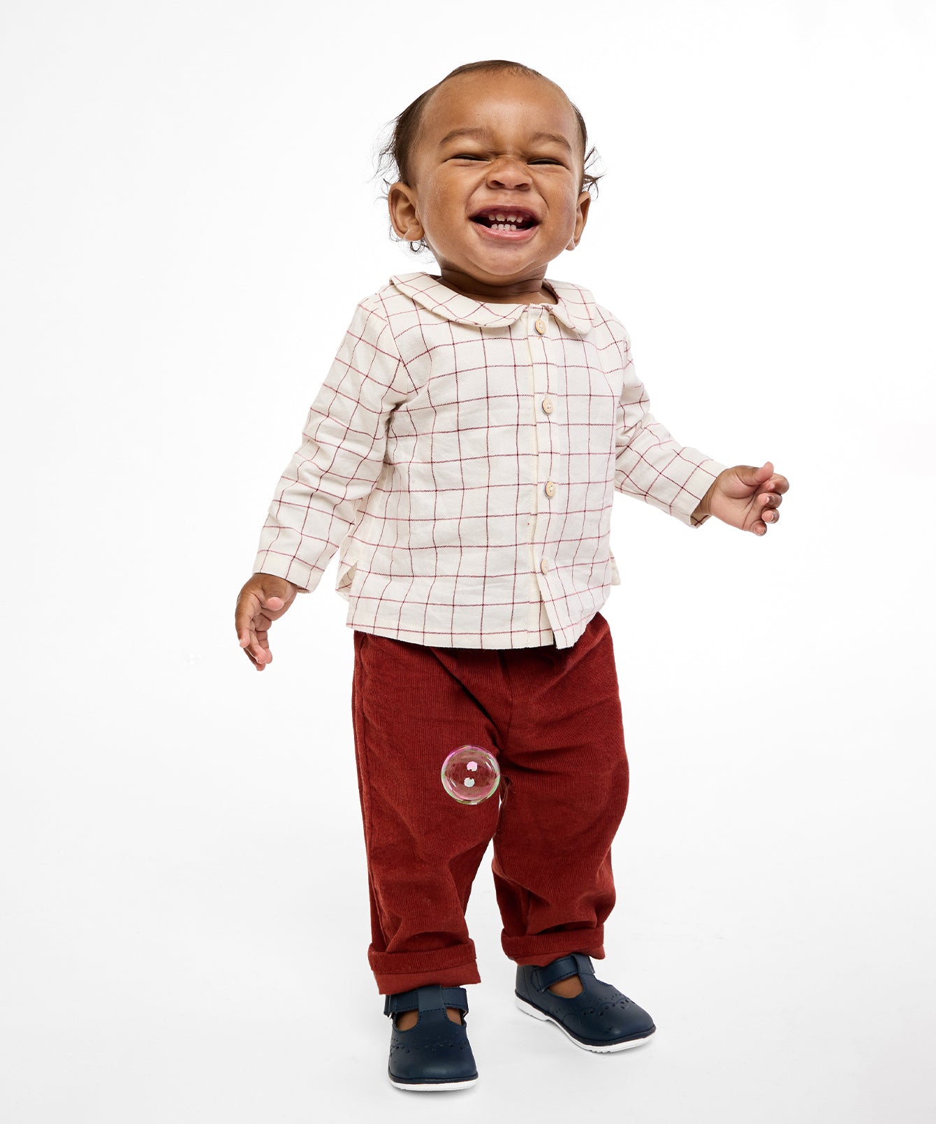 Boys | Jefferson Baby Shirt | Red/Neutral