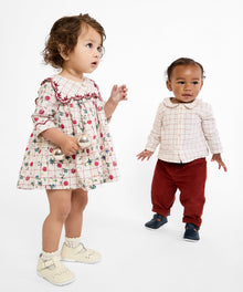 Boys | Jefferson Baby Shirt | Red/Neutral