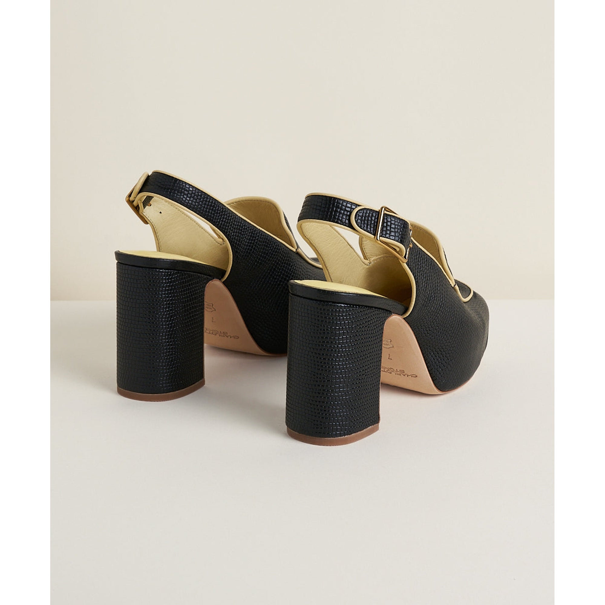 Joan Leather Slingback Block Heel | Black