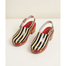 Jona Slingback Low Heel Clog | Black Stripe